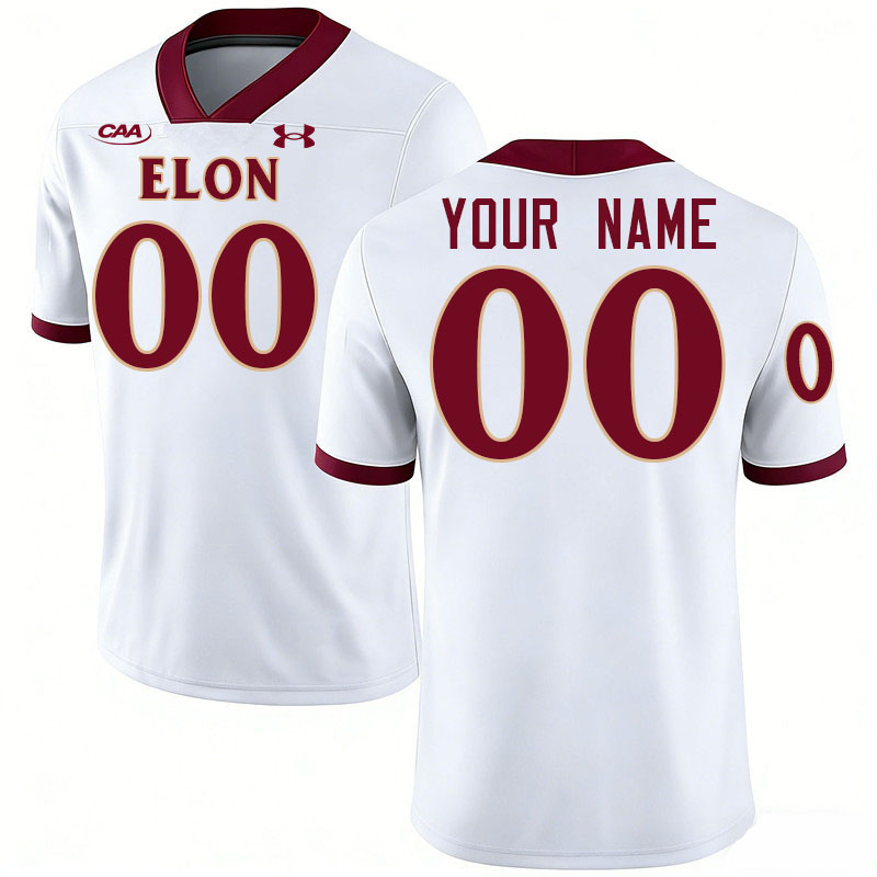 Custom Elon Phoenix Name And Number Football Jerseys-White